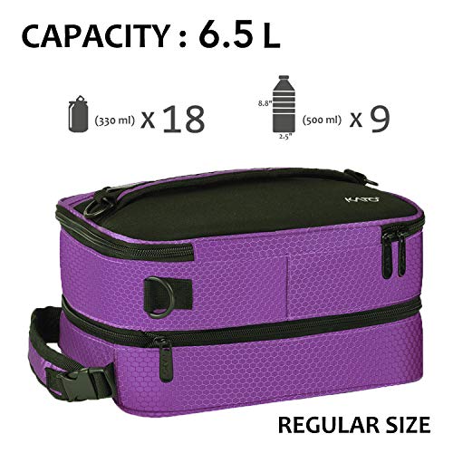 Tirrinia Expandable Insulated Lunch Bag for Men Women – Leakproof Reusable Cooler LunchBox for Kids & Adults with Shoulder Strap, Perfect for Work, School, Office, Travel,Purple - color: Purple
