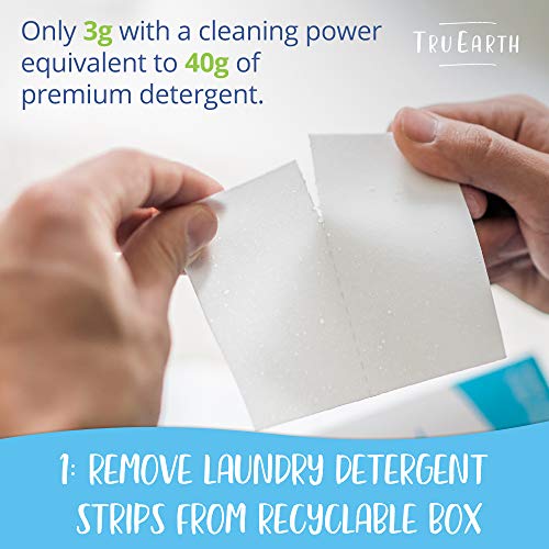 Tru Earth Compact Dry Laundry Detergent - Up to 128 Loads (64 Sheets) - Paraben-Free - Original Eco-Strip Liquidless Detergent, Travel - Fresh Linen | Packaging May Vary - size: 64 Count (Pack of 1)