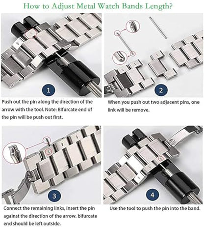 BEHLINE Watch Link Removal Tools,Watch Band Adjustment Repair Kit for Bracelet Strap with Extra Replacement Pins,Watch Pins Removal Tools for Sizing Band