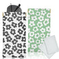 Glasses Case Soft, Eyeglass Cases for Women Portable Squeeze Top PU Leather 2 Pack Glasses Pouch with Cleaning Cloth - color: 2pcs Black Flowers+green Flowers
