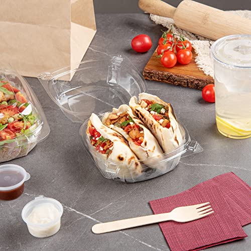 Restaurantware Thermo Tek 18.6 Ounce Clamshell Containers 100 Anti-Fog To Go Food Containers - Freezable Rectangle Clear Plastic Food Packaging Containers Disposable - size: 19 oz