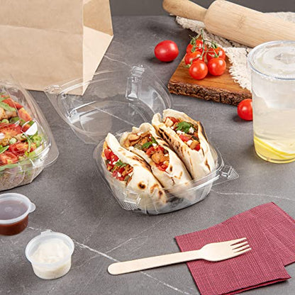 Restaurantware Thermo Tek 18.6 Ounce Clamshell Containers 100 Anti-Fog To Go Food Containers - Freezable Rectangle Clear Plastic Food Packaging Containers Disposable - size: 19 oz