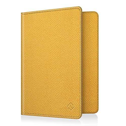 FINTIE Passport Holder, Slim Travel Wallet RFID Blocking Card Case Cover Passport Cover Protector Essentials with Credit Card Slots for Women/Men | Slim - color: Orange