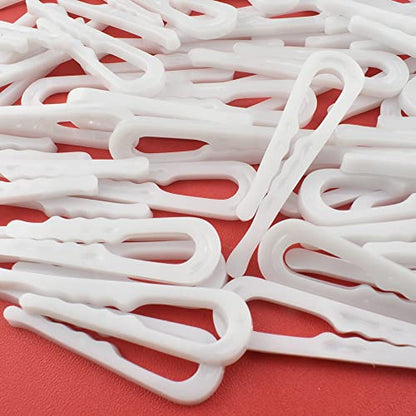HAHIYO 2inch/50mm 120Pcs White Plastic U Shape Alligator Clip, Clothespin Fabric Clip Garment Shirt Folding Clip with Teeth for Sewing Room Folding Sock Tie Pant Securing Fabric to Comic Book Board - size: White - 2.0 inches - 120 Count - With Teeth