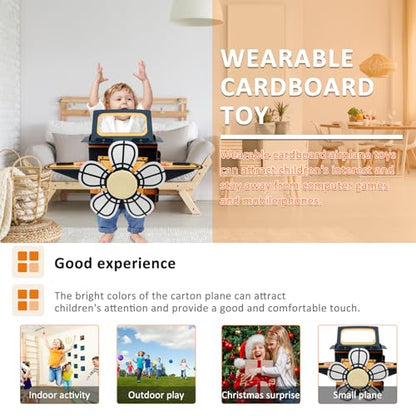 Wearable Cardboard Airplane Toy, Portable Wearing Airplane Glider, Cardboard Airplane Costume, Cardboard Making Toy Playset Paper Airplane, DIY Airplane Birthday Decorations