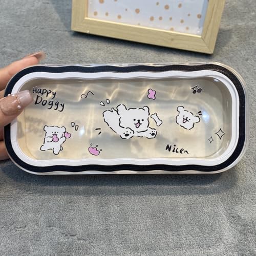 Cute hard shell bow glasses case cat transparent glasses case sunglasses glasses Size is 6.9 x 3.2 x 1.2inches - color: Case - Dog