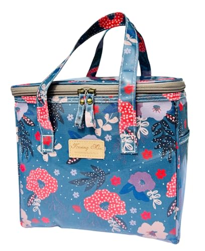 Kwang Min Floral Insulated Lunch Bag for Women,Reusable Lunch Box,Large Cooler for Office,Picnic Outdoors,Premium Quality Waterproof Fabric,Ideal Gift for Outdoors and work (Foliage) - color: Foliage