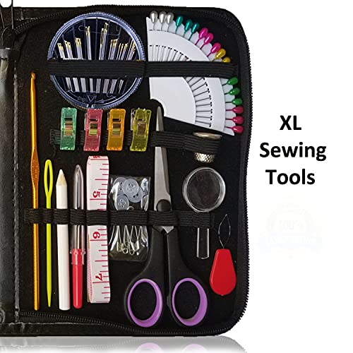 ARTIKA Sewing Kit for Adults and Kids (119 PCS) - Small Beginner Set w/Multicolor Thread, Needles, Scissors, Thimble & Clips - Emergency Repair and Travel Kits - Sewing Accessories and Supplies - style: Sewing kit 119 PCS
