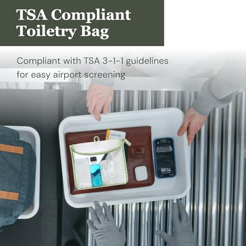 (re)zip TSA Approved Travel Toiletry Bag with Hanging Loop, Travel Quart Bag– Reusable Clear Makeup bags with zipper, Clear Pouch for Travel Essentials, Cosmetic | BPA-Free, Machine Washable - Sage - color: Sage