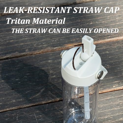 GOPPUS 20oz Clear Water Bottle with Flip Straw, Lightweight, Leakproof, Easy Carry and BPA-Free, Tritan Water Bottlefor Sport, Travel, Outside (Clear) - color: Clear, size: 20 Ounces