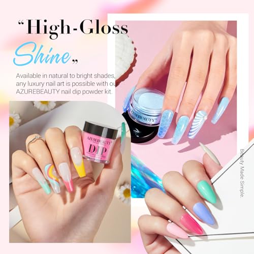 AzureBeauty Dip Powder Nail Kit with Electric Nail Drill 24 Colors Spring Summer Macarons Purple Pink Nail Starter Kit with Dip Liquids Base Top Coat Activator Portable French Art Essential Easter Set - color: Macaron Pastel Pink Purple