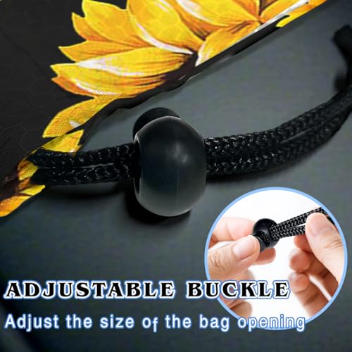 Car Trash Bag Hanging Back of Seat with Adjustable Snap Buckle Strap Cute Printed Drawstring Garbage Bags for Car-Sunflower - color: Sunflower Car Trash Bag