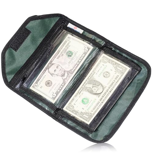 Money Organizer for Cash, Money Wallet Organizer for Cash, 6 Zippered Pocket Multipack Pouch, Money Envelopes for Cash, Cash Organizer for Budgeting, Cash Savings Organizer (Green) - color: Green