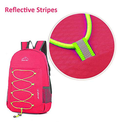 Outdoor Water Resistant Hiking Backpack - color: Fuchsia