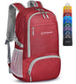 ZOMAKE Lightweight Packable Backpack 30L, Foldable Hiking Backpacks Water Resistant Compact Folding Daypack for Travel(Red) - color: Red