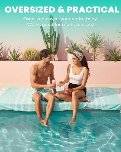 Antfuny Turkish Beach Towels Vacation Essentials Quick Dry Sand Free Oversized Bath Pool Swim Towel Extra Large XL Blanket Adult Travel Cruise Accessories Must Haves Clearance Stuff Necessities - color: Thinner Aqua, size: 72 x 36 inch