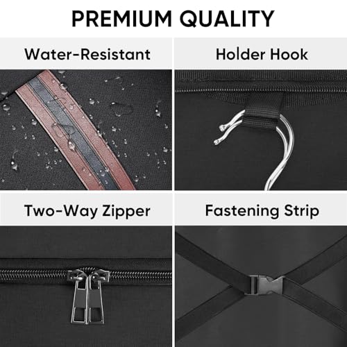BALEINE Travel Garment Bag, Travel Suit Bag for Men, Water Resistant Carry on Garment Bag for Hanging Clothes, Garment Duffel Bag for Travel Business (Black) - color: Black