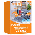 GONGSHI Vacuum Storage Bags, Space Saver Seal Bags For Clothing, Travel Luggage,Blankets, Comforters, Pillows, Clothes Storage.6 Large