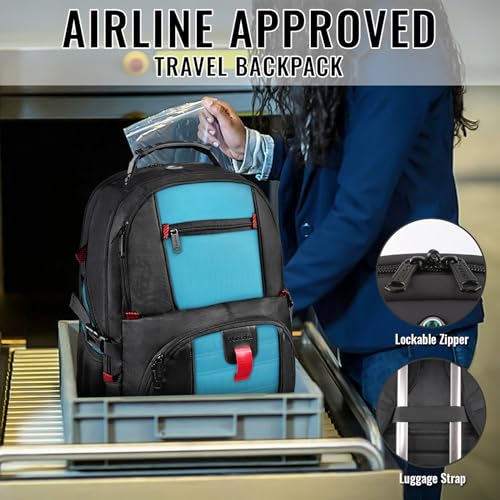YOREPEK Large Backpack for Men, Extra Large Laptop Backpacks for Men Women, Water Resistant Travel Backpack Airline Approved Business Work Bag Fits 18.4 Inch Computer, Black - color: Blue, size: 18.4 Inch