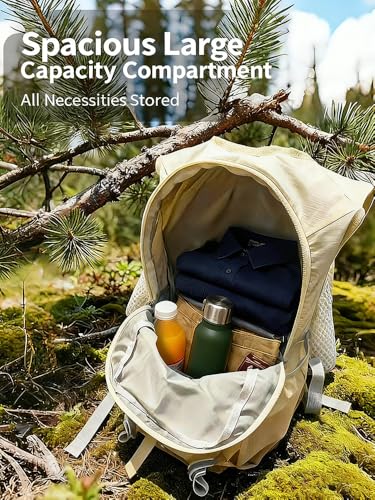 SSZYace Small Hiking Backpack for Women Men Lightweight Travel Camping Backpacks for Men Women Hiking Daypacks 10l Hiking Backpacks Backpacking Gear for Girls Boys Daypack Hikings Backpack Beige - color: Beige