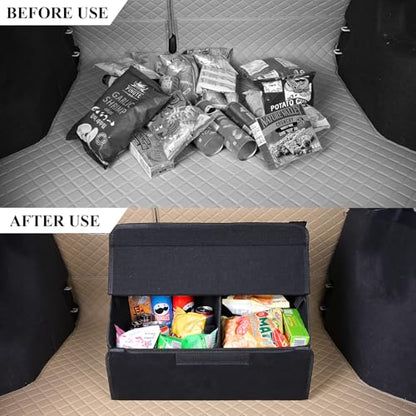 car organizers and storage for SUV,trunk organizer for sedan, leather foldable sleek box with lid,collapsible cargo bins, tool accessories containers,Collapsible Suede velvet (18 inch Covered) - size: 18 inch Covered