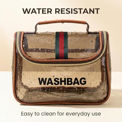 Retro Clear Makeup Bag Waterproof Large Capacity Zipper Travel Toiletry Organizer for Women - size: M3