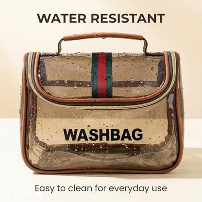 Retro Clear Makeup Bag Waterproof Large Capacity Zipper Travel Toiletry Organizer for Women - size: M3