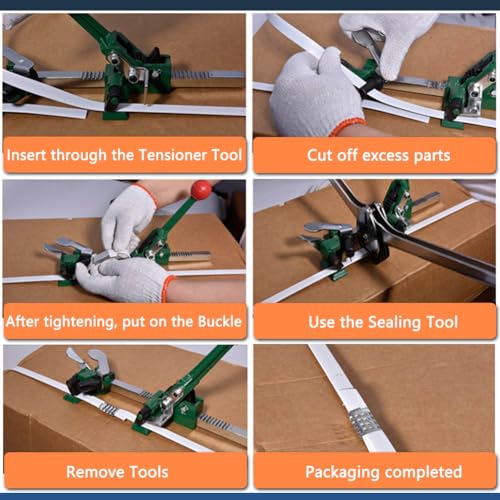 Hand Grade Polypropylene (PP) Strapping Coil 0.59" x 0.0315" 330lbs Break Strength White Poly Strap 100pcs strapping seals for Manual Packing Box Packing Strapping (Length228' x 5 Rolls) - size: Length228' x 5 Rolls