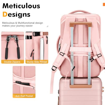 Luggage Sets 3 Piece with Spinner Wheels, Lightweight PC Hardside Suitcase with TSA Lock & YKK Zippers, 20 Inch Carry On Luggage with Travel Bag for Men and Women, Pink - color: Pink, size: 3 Piece Set (20inch)