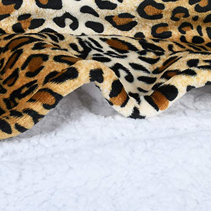 Catalonia Oversized Blanket Hoodie Sweatshirt, Wearable Sherpa Blanket Pullover, Gift for Her - color: Cheetah