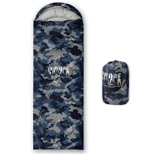 Sleeping Bag for Kids Adults,Brown Giraffe Fur Pattern-Lightweight Warm Portable Outdoor Indoor-Waterproof Cold Weather Resistant Sleeping Bag for Camping Hiking - color: Navy Blue