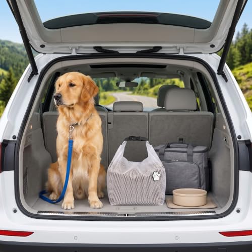 Dog Food Travel Bag 2Pack,Pet Travel Food Storage Container, Leakproof, Pet Safe,Foldable, for Maximum Freshness, for RV Road Trips, Camping, Longterm Dog Boarding Gear Accessories/white