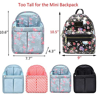 HOYOFO Mini Backpack Organizer Insert Small Shoulder Bag Divider for Rucksack Purse Lightweight Nylon, Light Blue - color: Light Blue