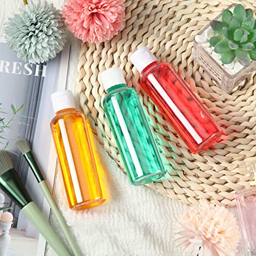Eccliy 100 Pack 3.4oz Plastic Bottles Travel Lotion Bottle Squeeze Container Plastic Bottles with Caps Small Travel Empty Refillable Toiletry Containers for Liquid Lotion Creams with 5 Funnels (Clear) - color: Clear, size: 3.4oz