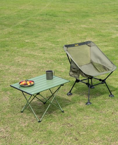 iClimb Ultralight Compact Camping Folding Table with Carry Bag (Green - L) - color: Green, size: Large