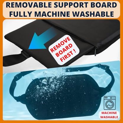 Premium Wheelchair Footrest Hammock, Anti-Slip Foot Sling for Wheelchair Foot Rest Replacement, Adjustable Leg Rest for Rollator w/Rigid Base, Leg Hammock for Walker, Wheelchair Accessories