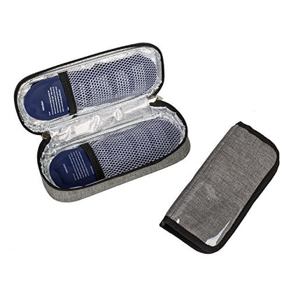 apollo walker Insulin Cooler Travel Case Diabetic Medication with Ice Packs and Insulation Liner insulin cooler travel case tsa approved - color: Gray, size: Small