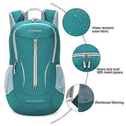 ZOMAKE Ultra Lightweight Packable Backpack 25L, Foldable Hiking Backpacks Water Resistant Small Folding Daypack for Travel(Army Green-NEW) - color: Army Green-new