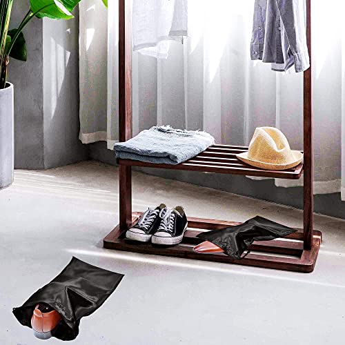 GONGKANGYUAN 10 Pack Shoe Bags for Travel Satin Fabric Shoe Bag with Drawstring for Men Women Travel Protecting Storing Shoes - color: Black