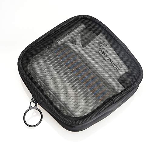 patu Mesh Travel Toiletry Bag, Transparent Standing Pouch, Portable Shaving Washing Kits Organizer, Personal Care Trip Case, 4 Packs, Size S, Black - size: S, Black (4 pcs)