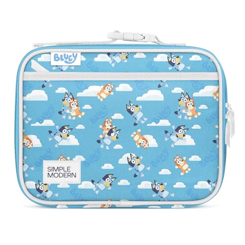 Simple Modern Bluey Kids Lunch Box for Toddler | Reusable Insulated Bag for Girls | Meal Containers for School with Exterior and Interior Pockets | Hadley Collection | Bluey Sky - color: Bluey: Bluey Sky