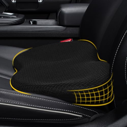kingphenix Wedge Car Seat Cushion: Memory Foam Truck Seat Cushion for Car Seat Driver - Sciatica and Back Pain Relief - Enhancing Driving Comfort -Black - color: Black, size: 17.5*10.5 inches