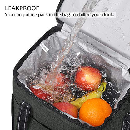 Tirrinia 6 Bottle Wine Gift carrier - Insulated & Padded Wine Carrying Cooler Tote Bag with Handle and Adjustable Shoulder Strap for Travel or Picnic, IDEAL Wine Lover Gift, Black - color: Black