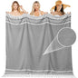 Large Throw Blanket Yoga Blanket Turkish Beach Towel Mens Birthday Gift Ideas Dad Father Day Husband Brother Uncle Boyfriend Male Boss Grandpa Him Appreciation Thank You Retirement 60th 50th 40th 30th - color: Dark Grey, size: Giant Large 82''x88''