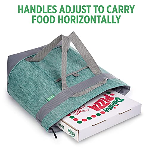 Jumbo Insulated Cooler Bag (Green) with HD Thermal Insulation - Premium, Collapsible Soft Cooler Makes a Perfect Insulated Grocery Bag, Food Delivery Bag, Travel Bag, Beach or Picnic Bags - color: Green