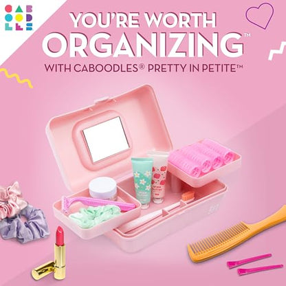 Caboodles Pretty in Petite Makeup Box, Pink Sparkle, 2 Swivel Trays, - color: Pink Sparkle, size: 8.82 x 5.88 x 3.66 inches (Pack of 1)