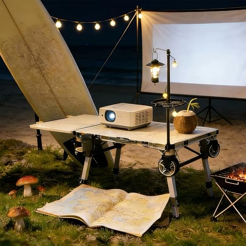 LEADALLWAY 3-in-1 Multi-Purpose Camping Table with Lamp Bracket