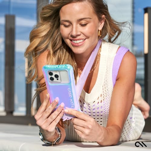 Case-Mate Soap Bubble IP68 Waterproof Phone Pouch - Floating Waterproof Phone Case w/Crossbody Lanyard - Cruise Ship Travel Essentials - Compatible w/All Devices - Touchscreen Friendly - Iridescent - color: Iridescent
