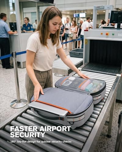 Tolaccea Travel Laptop Backpack for Men Women, 40L-50L Expandable Carry On Backpack with Wet Dry Compartment, TSA Approved Daypack Fits 16 Inch Laptop, Convertible Rucksack Duffel Bag for Work Travel - color: Light Gray