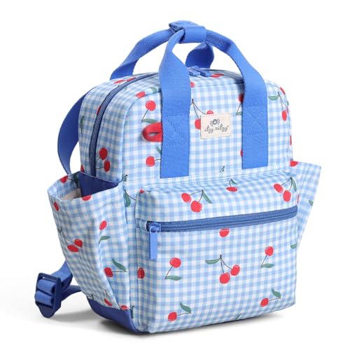 Itzy Ritzy Toddler Backpack - Daycare Bag - Features Adjustable Shoulder Straps, 2 Side Pockets & Spacious Interior with Wipeable Fabric Lining & Name Label, Cherry - color: Cherry